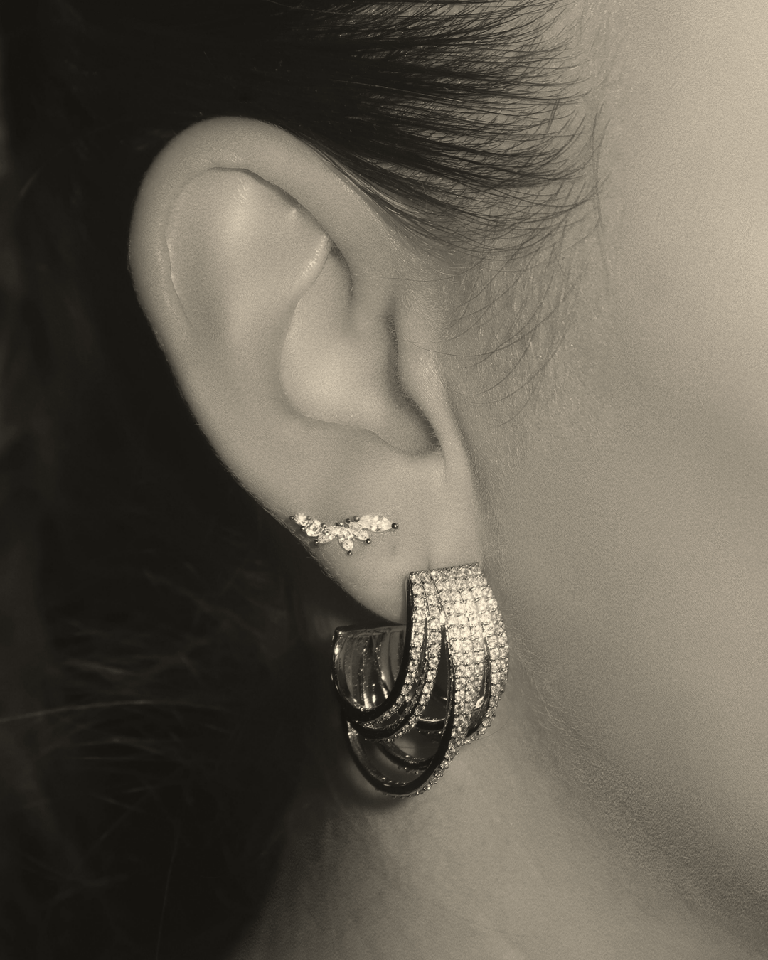 Boucles d’oreilles Amber silver