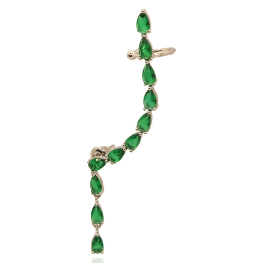 Boucle d’oreille Ayla earcuff silver & green